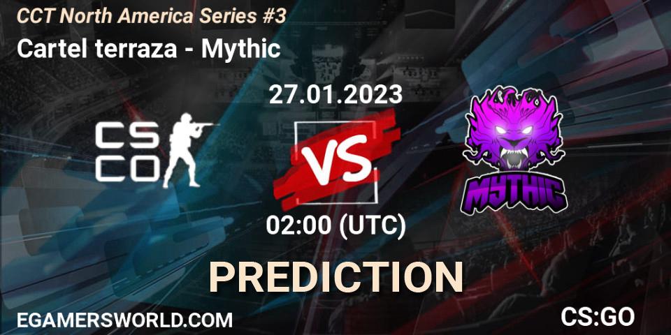 Prognose für das Spiel Cartel terraza VS Mythic. 28.01.23. CS2 (CS:GO) - CCT North America Series #3