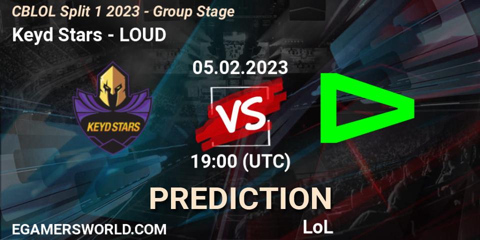Prognose für das Spiel Keyd Stars VS LOUD. 05.02.23. LoL - CBLOL Split 1 2023 - Group Stage