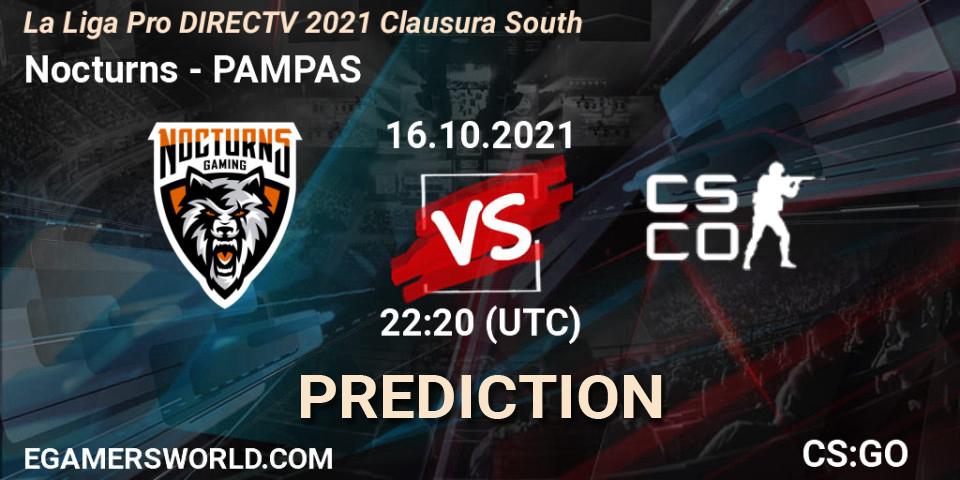 Prognose für das Spiel Nocturns VS PAMPAS. 16.10.21. CS2 (CS:GO) - La Liga Season 4: Sur Pro Division - Clausura