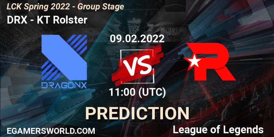 Prognose für das Spiel DRX VS KT Rolster. 09.02.2022 at 11:30. LoL - LCK Spring 2022 - Group Stage