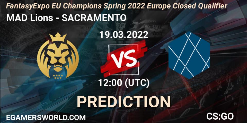 Prognose für das Spiel MAD Lions VS SACRAMENTO. 19.03.22. CS2 (CS:GO) - FantasyExpo EU Champions Spring 2022 Europe Closed Qualifier