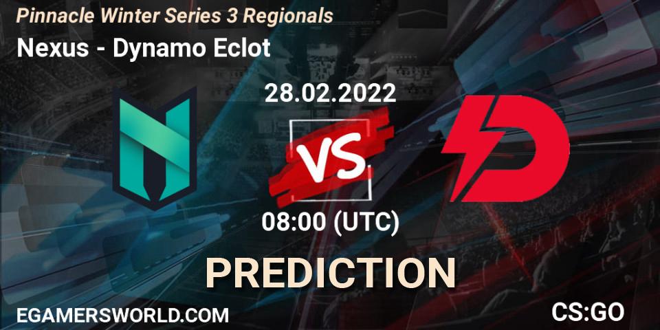 Prognose für das Spiel Nexus VS Dynamo Eclot. 28.02.22. CS2 (CS:GO) - Pinnacle Winter Series 3 Regionals