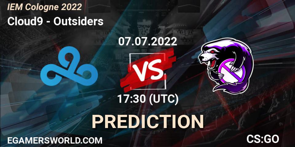 Prognose für das Spiel Cloud9 VS Outsiders. 07.07.2022 at 18:00. Counter-Strike (CS2) - IEM Cologne 2022