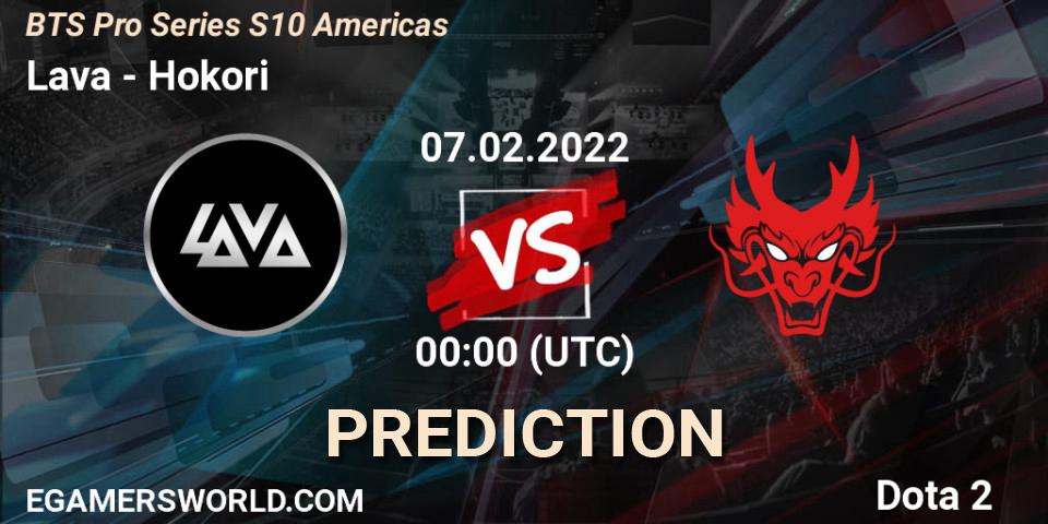 Prognose für das Spiel Lava VS Hokori. 06.02.2022 at 23:36. Dota 2 - BTS Pro Series Season 10: Americas