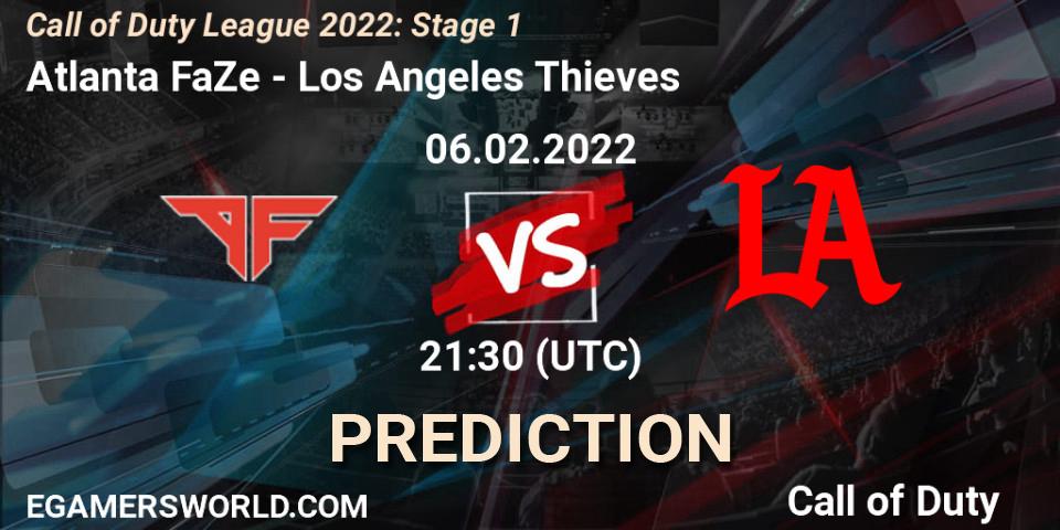 Prognose für das Spiel Atlanta FaZe VS Los Angeles Thieves. 06.02.22. Call of Duty - Call of Duty League 2022: Stage 1