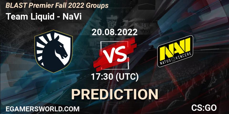 Prognose für das Spiel Team Liquid VS NaVi. 20.08.22. CS2 (CS:GO) - BLAST Premier Fall 2022 Groups