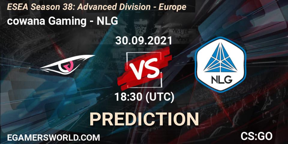Prognose für das Spiel cowana Gaming VS NLG. 01.10.2021 at 17:00. Counter-Strike (CS2) - ESEA Season 38: Advanced Division - Europe