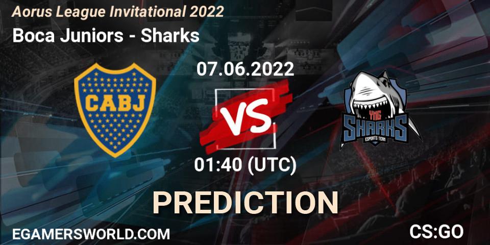 Prognose für das Spiel Boca Juniors VS Sharks. 07.06.2022 at 01:30. Counter-Strike (CS2) - Aorus League Invitational 2022
