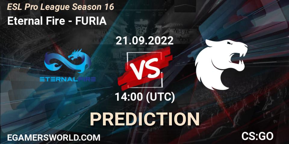 Prognose für das Spiel Eternal Fire VS FURIA. 21.09.2022 at 14:00. Counter-Strike (CS2) - ESL Pro League Season 16