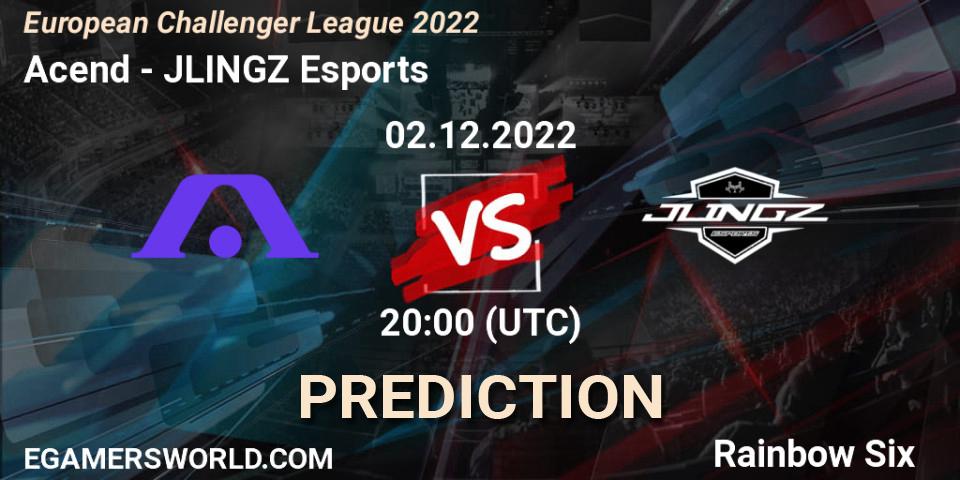 Prognose für das Spiel Acend VS JLINGZ Esports. 02.12.22. Rainbow Six - European Challenger League 2022