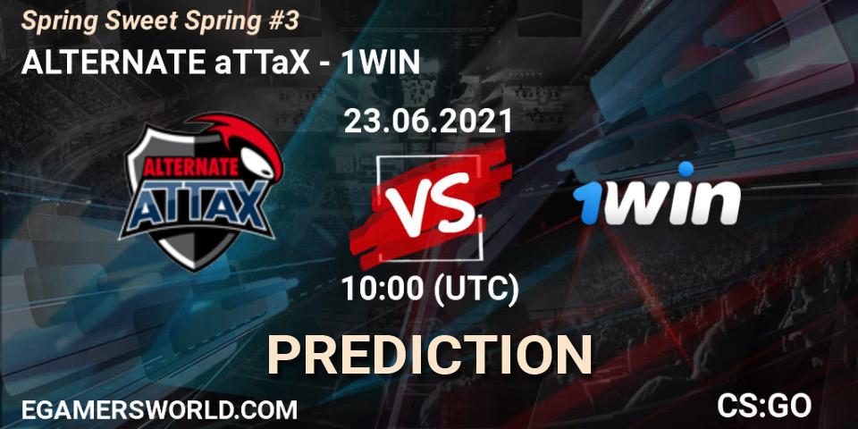 Prognose für das Spiel ALTERNATE aTTaX VS 1WIN. 23.06.21. CS2 (CS:GO) - Spring Sweet Spring #3