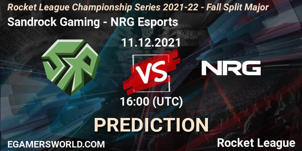 Prognose für das Spiel Sandrock Gaming VS NRG Esports. 11.12.21. Rocket League - RLCS 2021-22 - Fall Split Major