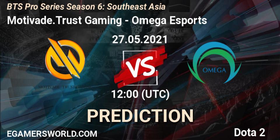Prognose für das Spiel Motivade.Trust Gaming VS Omega Esports. 27.05.2021 at 12:01. Dota 2 - BTS Pro Series Season 6: Southeast Asia