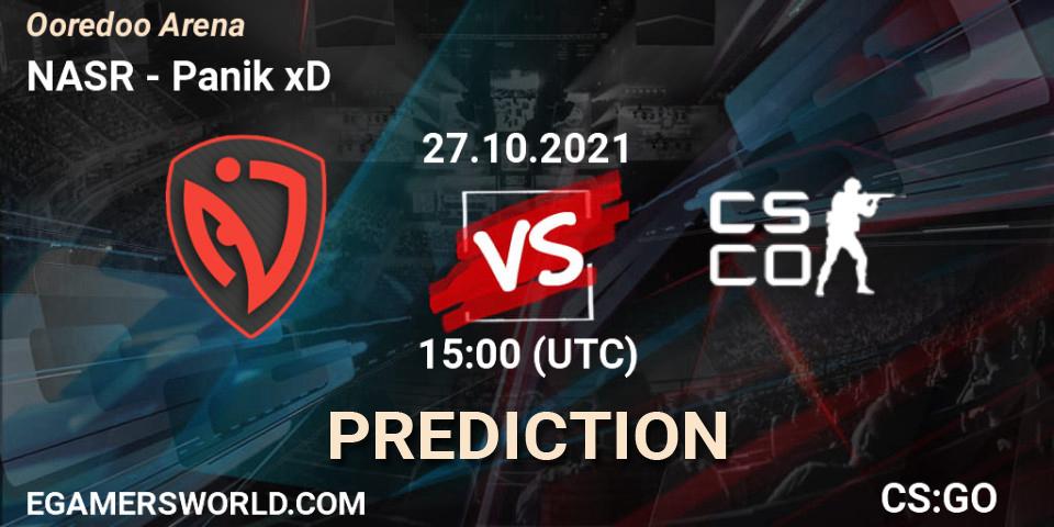Prognose für das Spiel NASR VS Panik xD. 27.10.2021 at 15:00. Counter-Strike (CS2) - Ooredoo Arena