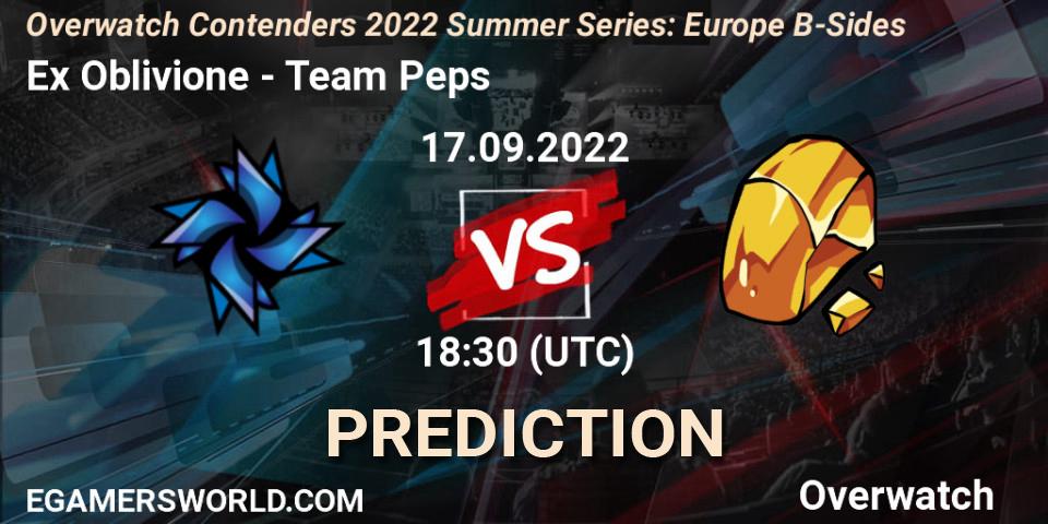 Prognose für das Spiel Ex Oblivione VS Team Peps. 17.09.2022 at 17:40. Overwatch - Overwatch Contenders 2022 Summer Series: Europe B-Sides