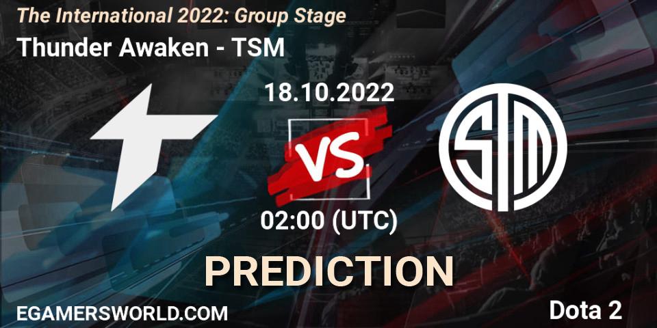 Prognose für das Spiel Thunder Awaken VS TSM. 18.10.22. Dota 2 - The International 2022: Group Stage