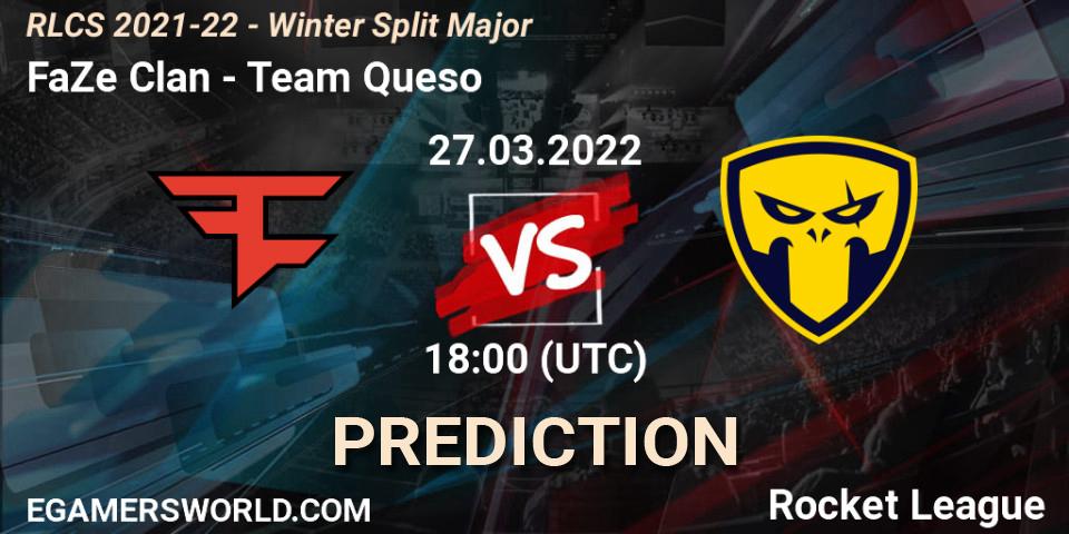 Prognose für das Spiel FaZe Clan VS Team Queso. 27.03.22. Rocket League - RLCS 2021-22 - Winter Split Major