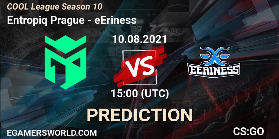 Prognose für das Spiel Entropiq Prague VS eEriness. 10.08.2021 at 15:00. Counter-Strike (CS2) - COOL League Season 10