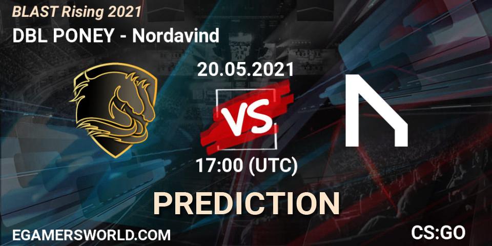 Prognose für das Spiel DBL PONEY VS Nordavind. 20.05.2021 at 17:00. Counter-Strike (CS2) - BLAST Rising 2021
