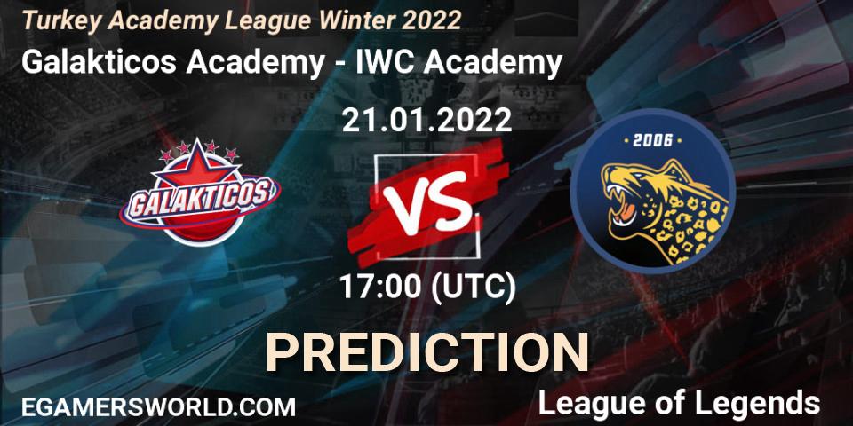 Prognose für das Spiel Galakticos Academy VS IWC Academy. 21.01.2022 at 17:00. LoL - Turkey Academy League Winter 2022