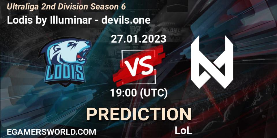 Prognose für das Spiel Lodis by Illuminar VS devils.one. 27.01.2023 at 19:00. LoL - Ultraliga 2nd Division Season 6