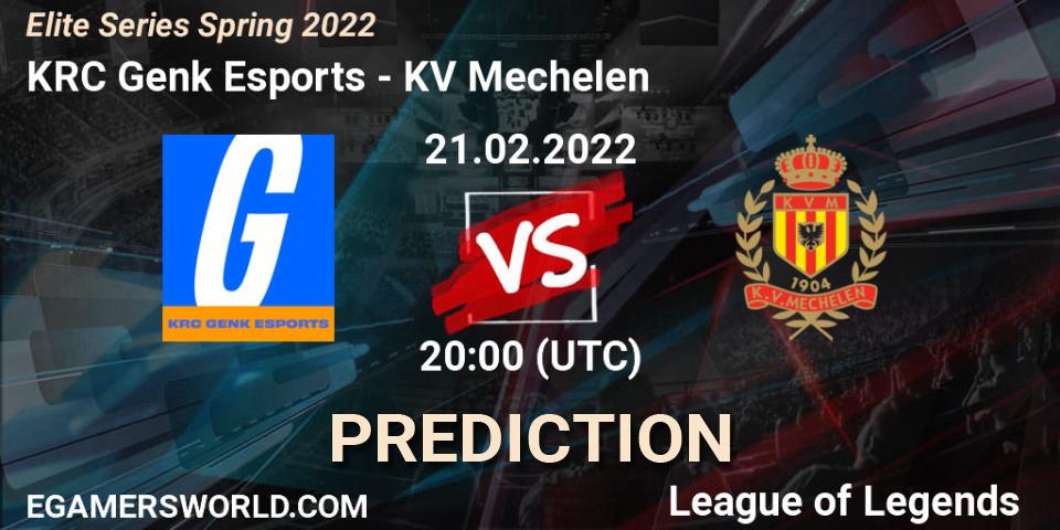 Prognose für das Spiel KRC Genk Esports VS KV Mechelen. 21.02.2022 at 20:00. LoL - Elite Series Spring 2022