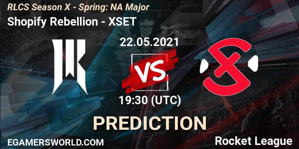Prognose für das Spiel Shopify Rebellion VS XSET. 22.05.2021 at 19:15. Rocket League - RLCS Season X - Spring: NA Major
