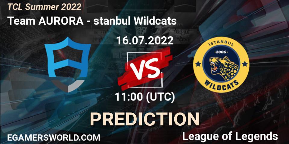 Prognose für das Spiel Team AURORA VS İstanbul Wildcats. 16.07.22. LoL - TCL Summer 2022