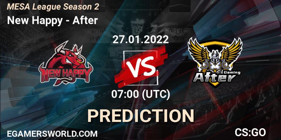 Prognose für das Spiel New Happy VS After. 27.01.22. CS2 (CS:GO) - MESA League Season 2