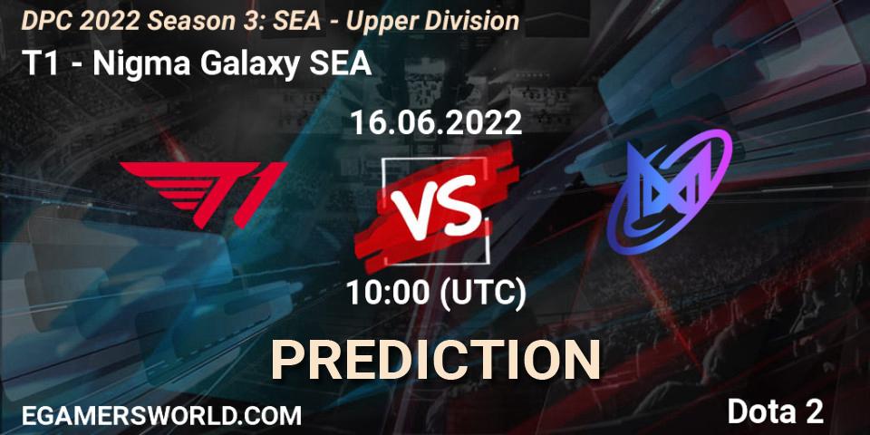 Prognose für das Spiel T1 VS Nigma Galaxy SEA. 16.06.22. Dota 2 - DPC SEA 2021/2022 Tour 3: Division I