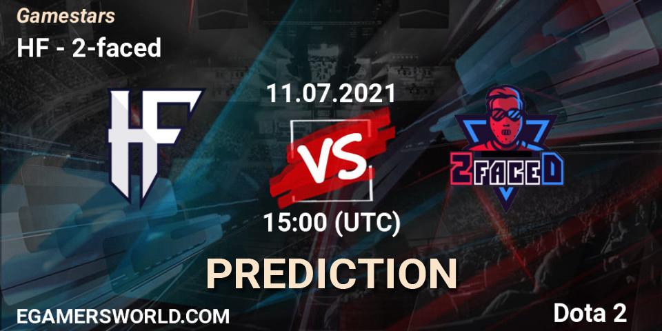 Prognose für das Spiel HF VS 2-faced. 11.07.2021 at 15:00. Dota 2 - Gamestars