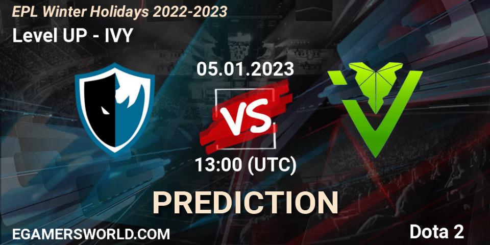 Prognose für das Spiel Level UP VS IVY. 05.01.23. Dota 2 - EPL Winter Holidays 2022-2023