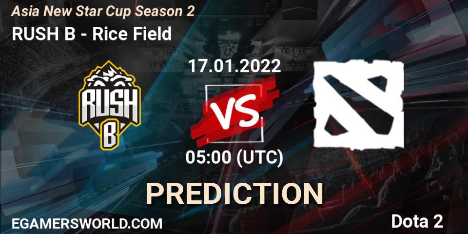 Prognose für das Spiel RUSH B VS Rice Field. 17.01.2022 at 11:02. Dota 2 - Asia New Star Cup Season 2