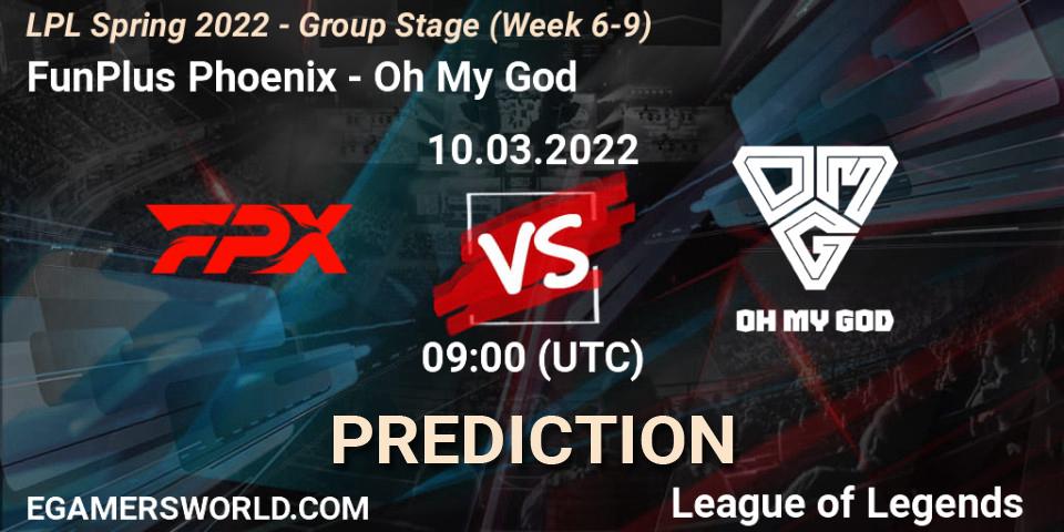 Prognose für das Spiel FunPlus Phoenix VS Oh My God. 23.03.22. LoL - LPL Spring 2022 - Group Stage (Week 6-9)