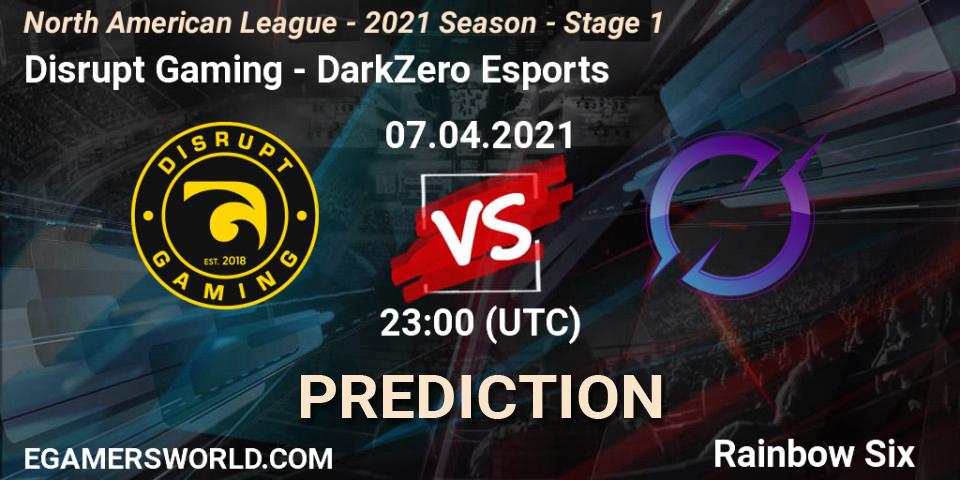 Prognose für das Spiel Disrupt Gaming VS DarkZero Esports. 07.04.2021 at 23:00. Rainbow Six - North American League - 2021 Season - Stage 1