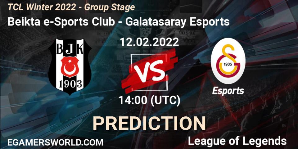 Prognose für das Spiel Beşiktaş e-Sports Club VS Galatasaray Esports. 12.02.22. LoL - TCL Winter 2022 - Group Stage
