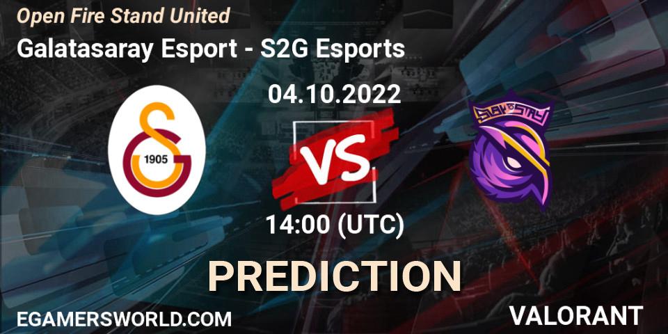 Prognose für das Spiel Galatasaray Esport VS S2G Esports. 04.10.2022 at 14:00. VALORANT - Open Fire Stand United