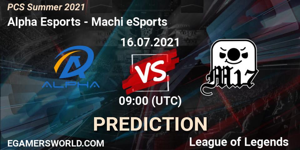 Prognose für das Spiel Alpha Esports VS Machi eSports. 16.07.21. LoL - PCS Summer 2021