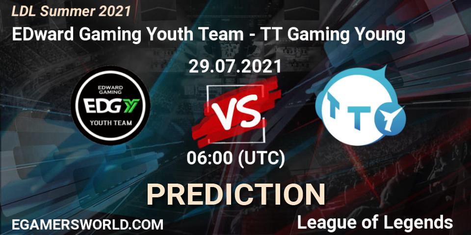 Prognose für das Spiel EDward Gaming Youth Team VS TT Gaming Young. 30.07.2021 at 07:00. LoL - LDL Summer 2021