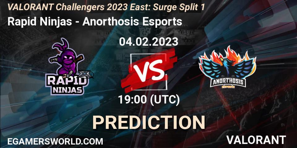 Prognose für das Spiel Rapid Ninjas VS Anorthosis Esports. 04.02.23. VALORANT - VALORANT Challengers 2023 East: Surge Split 1
