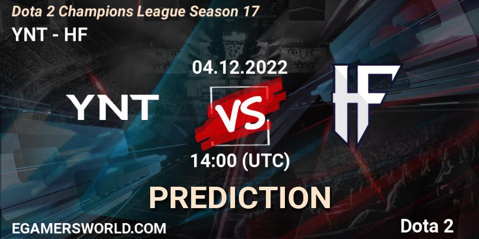 Prognose für das Spiel YNT VS HF. 04.12.22. Dota 2 - Dota 2 Champions League Season 17