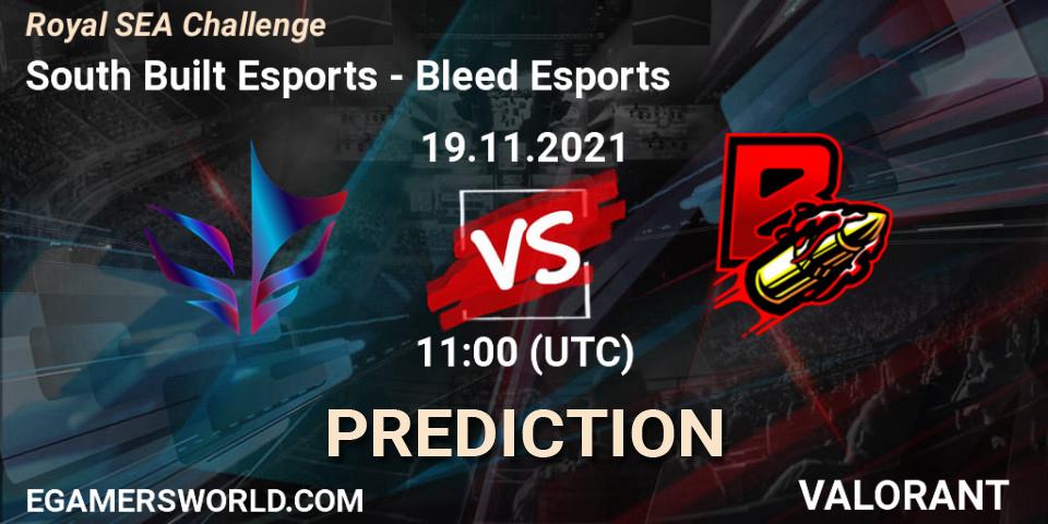 Prognose für das Spiel South Built Esports VS Bleed Esports. 19.11.2021 at 11:00. VALORANT - Royal SEA Challenge