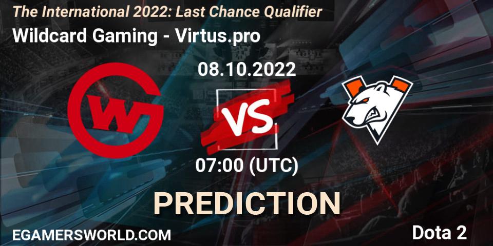 Prognose für das Spiel Wildcard Gaming VS Virtus.pro. 08.10.22. Dota 2 - The International 2022: Last Chance Qualifier