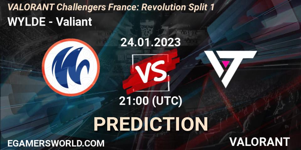 Prognose für das Spiel WYLDE VS Valiant. 24.01.2023 at 21:10. VALORANT - VALORANT Challengers 2023 France: Revolution Split 1