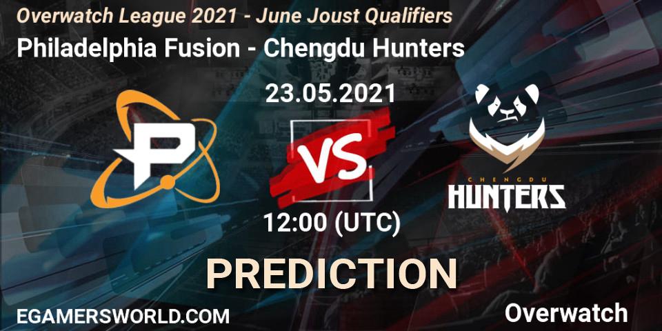 Prognose für das Spiel Philadelphia Fusion VS Chengdu Hunters. 23.05.21. Overwatch - Overwatch League 2021 - June Joust Qualifiers