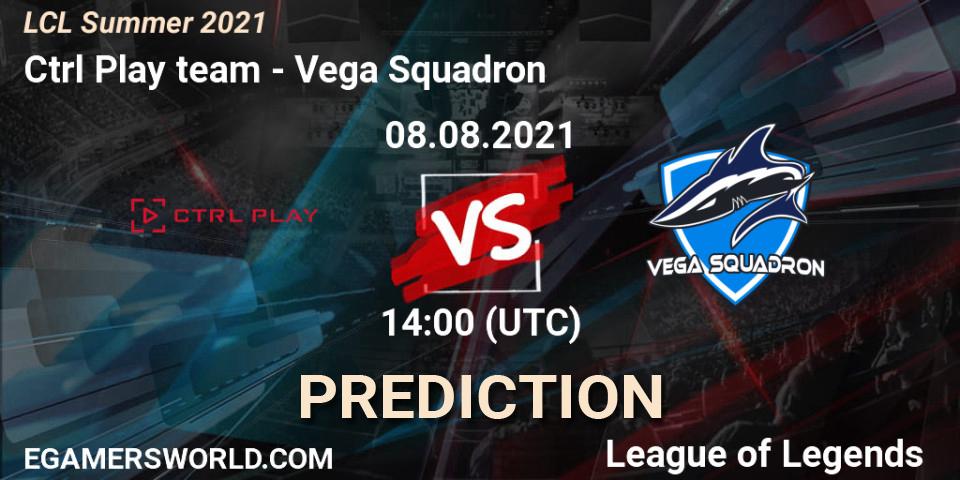 Prognose für das Spiel Ctrl Play team VS Vega Squadron. 08.08.21. LoL - LCL Summer 2021