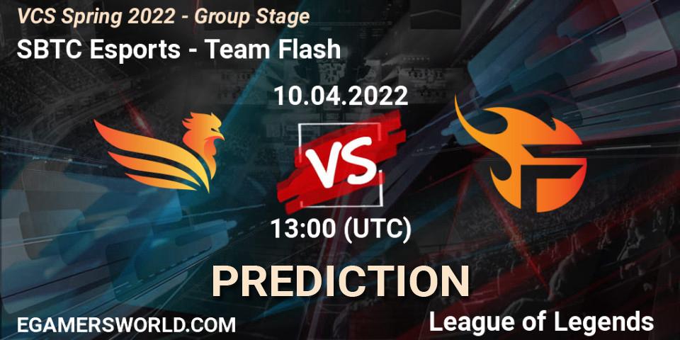Prognose für das Spiel SBTC Esports VS Team Flash. 09.04.2022 at 13:00. LoL - VCS Spring 2022 - Group Stage 