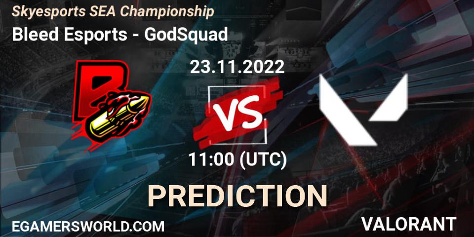 Prognose für das Spiel Bleed Esports VS GodSquad. 23.11.2022 at 11:00. VALORANT - Skyesports SEA Championship