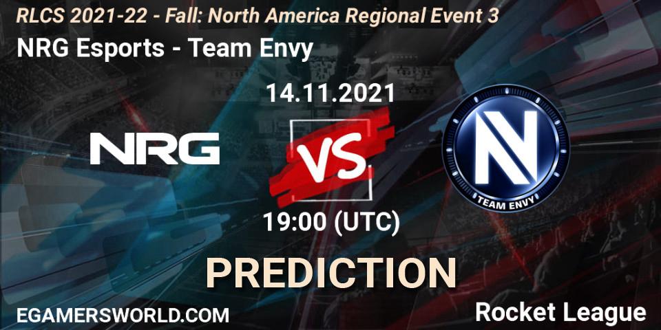 Prognose für das Spiel NRG Esports VS Team Envy. 14.11.21. Rocket League - RLCS 2021-22 - Fall: North America Regional Event 3