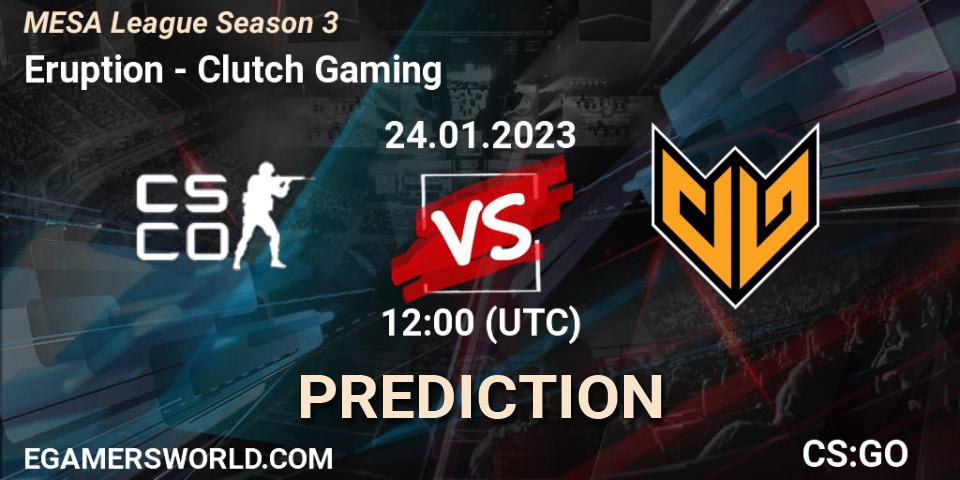 Prognose für das Spiel Eruption VS Clutch Gaming. 24.01.23. CS2 (CS:GO) - MESA League Season 3